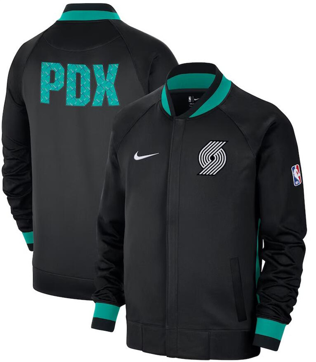 Men's Portland Trail Blazers Black 2022/23 City Edition Showtime Thermaflex Full-Zip Jacket